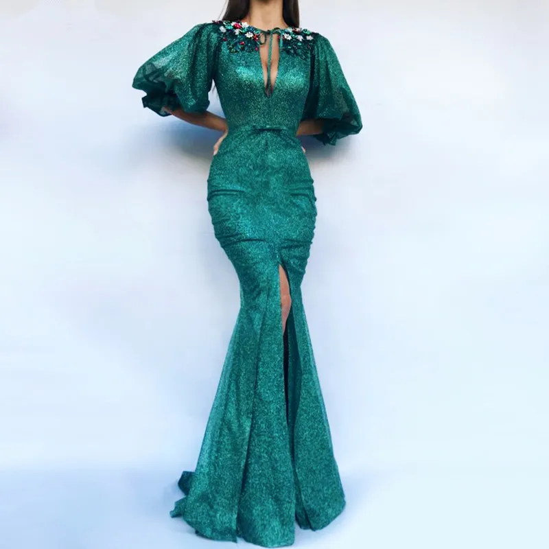 Green Muslim Evening Dresses 2019 Mermaid Half Sleeves Sequins Crystals Slit Islamic Dubai Saudi Arabic Long Formal Evening Gown
Green Muslim Evening Dresses 2019 Mermaid Half Sleeves Sequins Crystals Slit Islamic Dubai Saudi Arabic Long Formal Evening Gown
