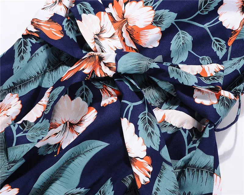 Kostlish Floral Print Summer Sundress 2017 Short Sleeve Belt Tunic Vintage Dress Women Elegant Swing Rockabilly Party Dresses (61)