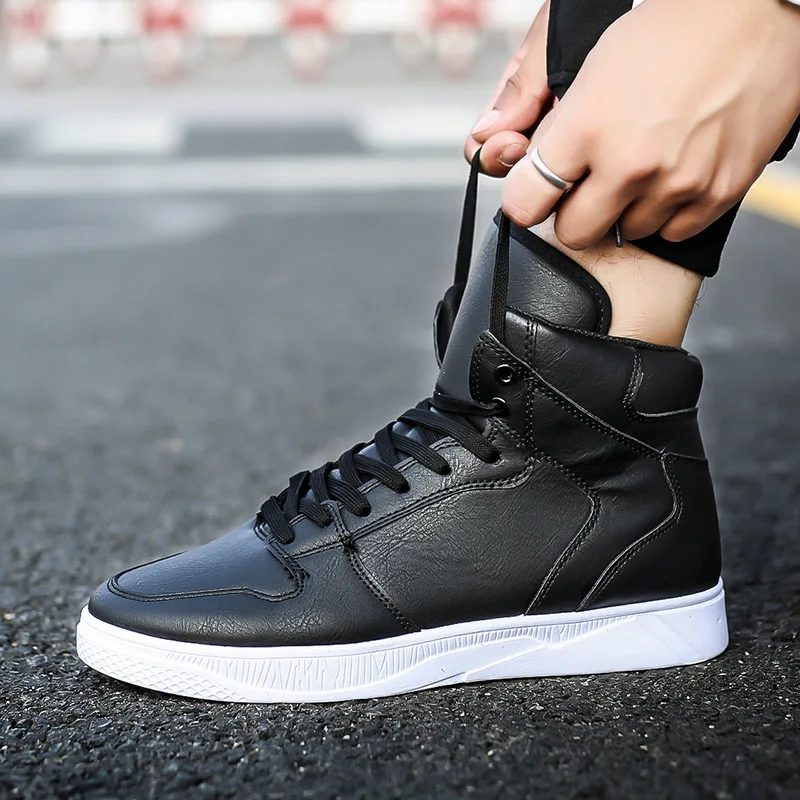 2019 spring and summer new small white casual shoes student trend fashion wild black waterproof men's shoes with high sneakers
2019 spring and summer new small white casual shoes student trend fashion wild black waterproof men's shoes with high sneakers
