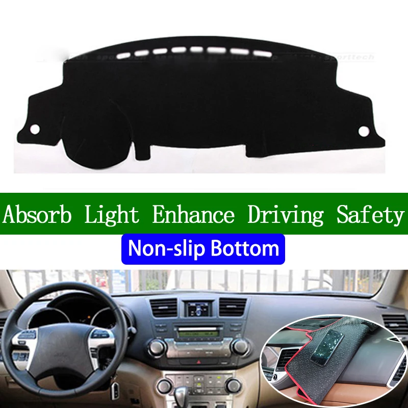 For Toyota Highlander 2009 2010 2011 2012 2013 2014 Non-slip Bottom Dashboard Cover Decals Car Stickers Interior Accessories | Автомобили