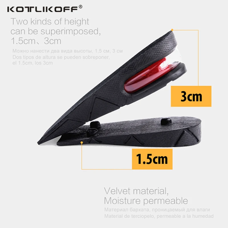 KOTLIKOFF Height Increase Insole Adjustable 2-Layer 4.5CM Air Cushion Invisible Pads Soles Insoles inserts For Shoes Men/Women
KOTLIKOFF Height Increase Insole Adjustable 2-Layer 4.5CM Air Cushion Invisible Pads Soles Insoles inserts For Shoes Men/Women