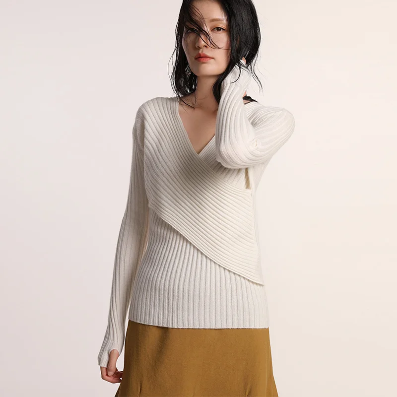 Autumn and winter new cashmere sweater female cross v neck pullover sexy slim sweater stretch bottoming knit sweater
Autumn and winter new cashmere sweater female cross v neck pullover sexy slim sweater stretch bottoming knit sweater