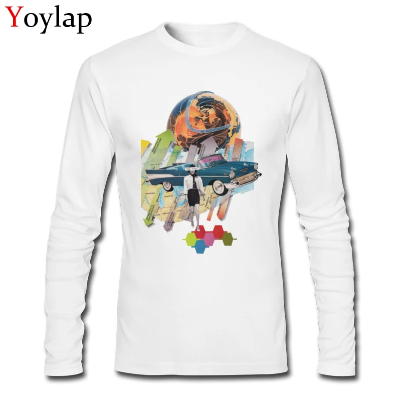 Migration O-Neck Men T Shirts Summer Group Tops Shirts Long Sleeve Graphic 100% Cotton Unique Tee-Shirts Top Quality Migration white
