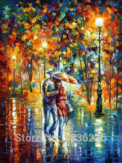 Lovers hold umbrella walking in the rain romantic canvas oil painting handmade knife modern paintings landscape for wall decor
Lovers hold umbrella walking in the rain romantic canvas oil painting handmade knife modern paintings landscape for wall decor