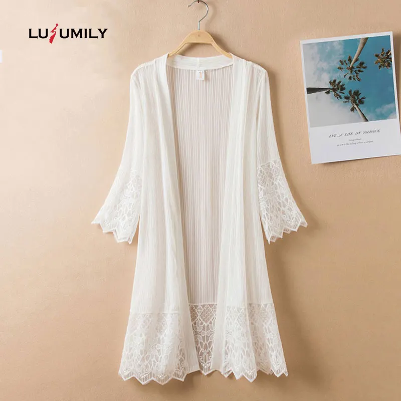 Lusumily Casual Jacket Women Casaco Feminino New 2019 Open Stitch Loose Thin Half Sleeve Patchwork Long Lace Coat Outerwear
Lusumily Casual Jacket Women Casaco Feminino New 2019 Open Stitch Loose Thin Half Sleeve Patchwork Long Lace Coat Outerwear