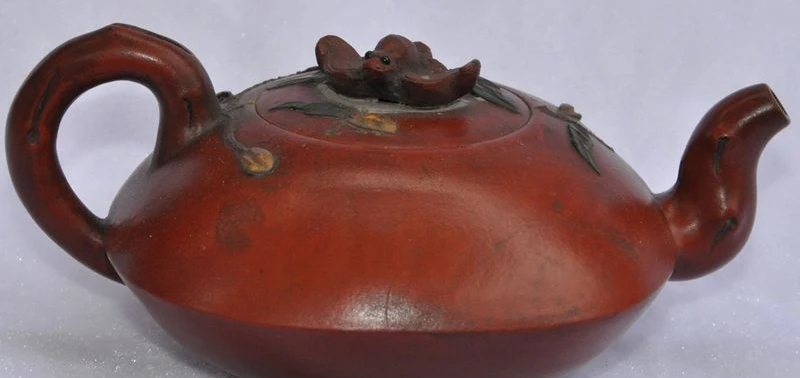 6" old chinese yixing zisha pottery carved wealth bat Leaf statue TeaPot Tea set
6" old chinese yixing zisha pottery carved wealth bat Leaf statue TeaPot Tea set