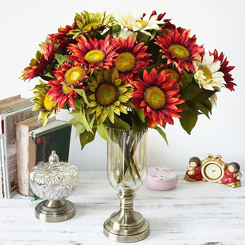 13 Heads High Simulation Oil Painting Big Bunch Plastic Sunflower Artificial Silk Sun Flowers Home Garden Christmas Diy Decor
13 Heads High Simulation Oil Painting Big Bunch Plastic Sunflower Artificial Silk Sun Flowers Home Garden Christmas Diy Decor