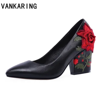 brand fashion embroidery genuine leather shoes woman pumps spring summer sexy high heel pointed toe party dress shoes black pump
brand fashion embroidery genuine leather shoes woman pumps spring summer sexy high heel pointed toe party dress shoes black pump