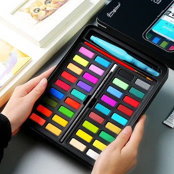 36 color watercolor paint set adult portable suit beginner solid watercolor powder cake iron box beginner opaque art supplies
36 color watercolor paint set adult portable suit beginner solid watercolor powder cake iron box beginner opaque art supplies