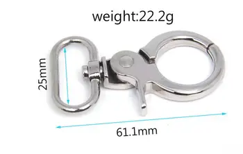 25mmx61mm Nickle metal hook Bag Parts & Accessories Luggage bag buckle Snap hook/Dog,Bag hanger Lobster Clasp Clip Buckle 
25mmx61mm Nickle metal hook Bag Parts & Accessories Luggage bag buckle Snap hook/Dog,Bag hanger Lobster Clasp Clip Buckle