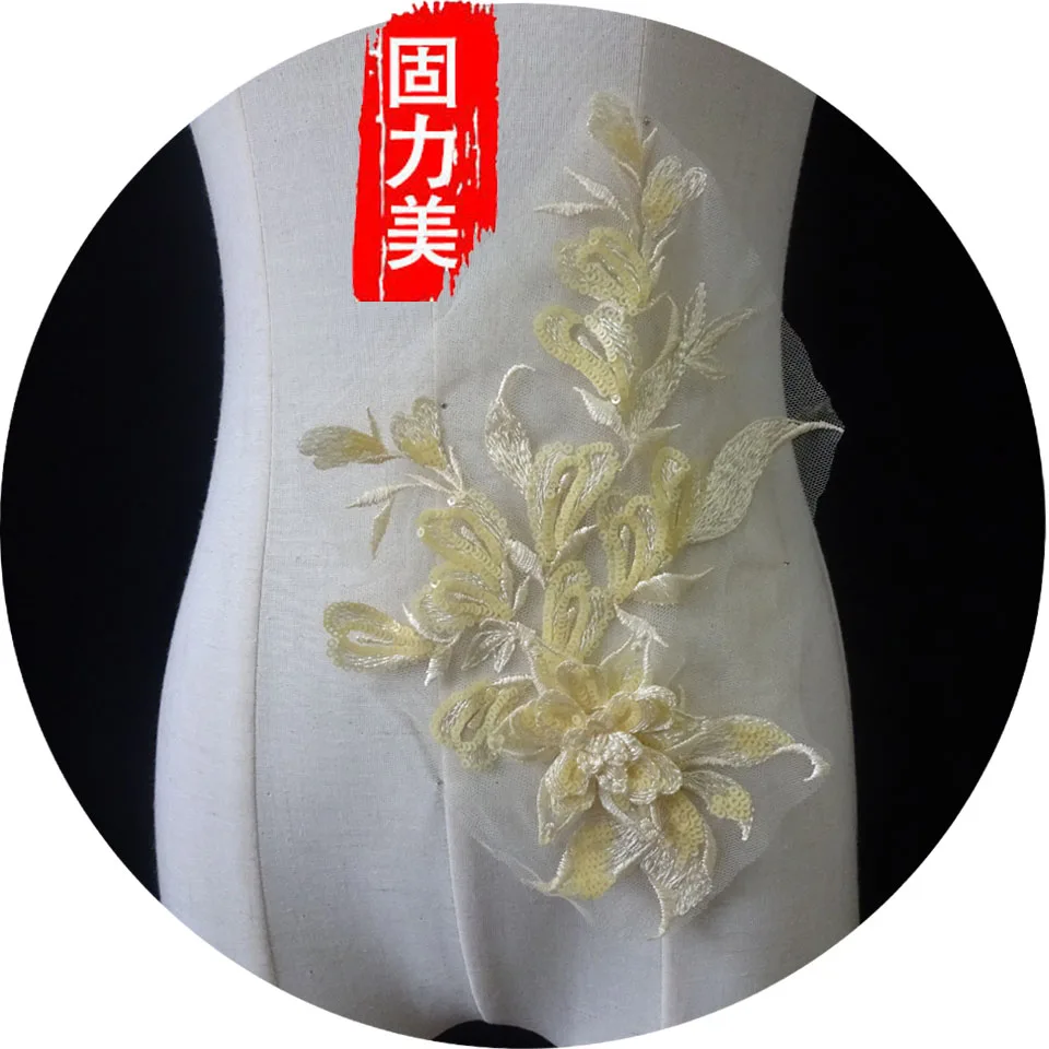 1pc beautiful yellow off white red champagne color 3d flower patch lace applique with sequins
1pc beautiful yellow off white red champagne color 3d flower patch lace applique with sequins