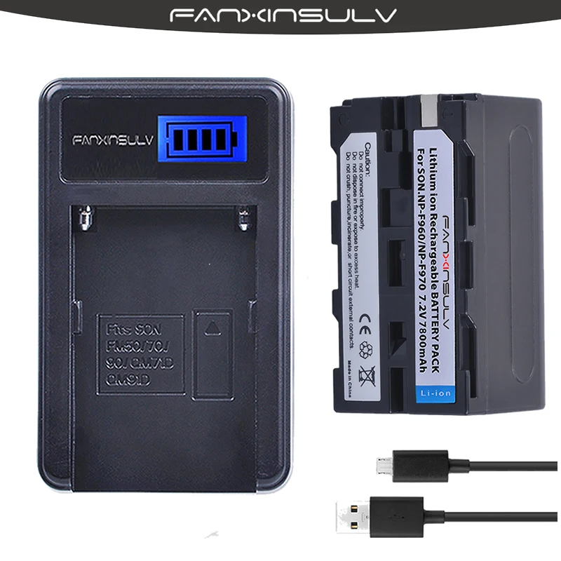 Аккумуляторная батарея 1x7800 мАч NP-F970 NP F970 F960 + зарядное устройство USB LCD для sony HXR-NX3