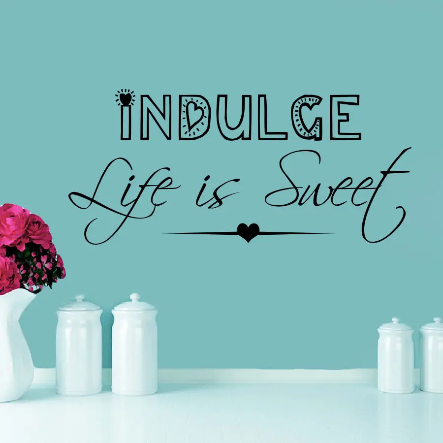 Art Design Text Wall Decal Quote Indulge Life Is Sweet Decals Bedroom Home Decor Text Wall Sticker Interior Wall Ornament LA714
Art Design Text Wall Decal Quote Indulge Life Is Sweet Decals Bedroom Home Decor Text Wall Sticker Interior Wall Ornament LA714