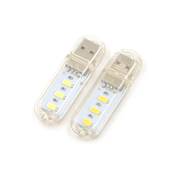 

New 2pcs Mini USB LED lamp Book lights 3 LEDs 5730 SMD 1.5w Camping Bulb Nightlight Hot Sale
