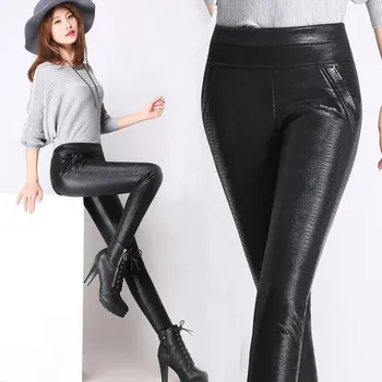 Winter Women Plus Size High Waist Crocodile Pattern Trousers Black Stretch PU Leggings Warm Fleece Leather Pants
Winter Women Plus Size High Waist Crocodile Pattern Trousers Black Stretch PU Leggings Warm Fleece Leather Pants