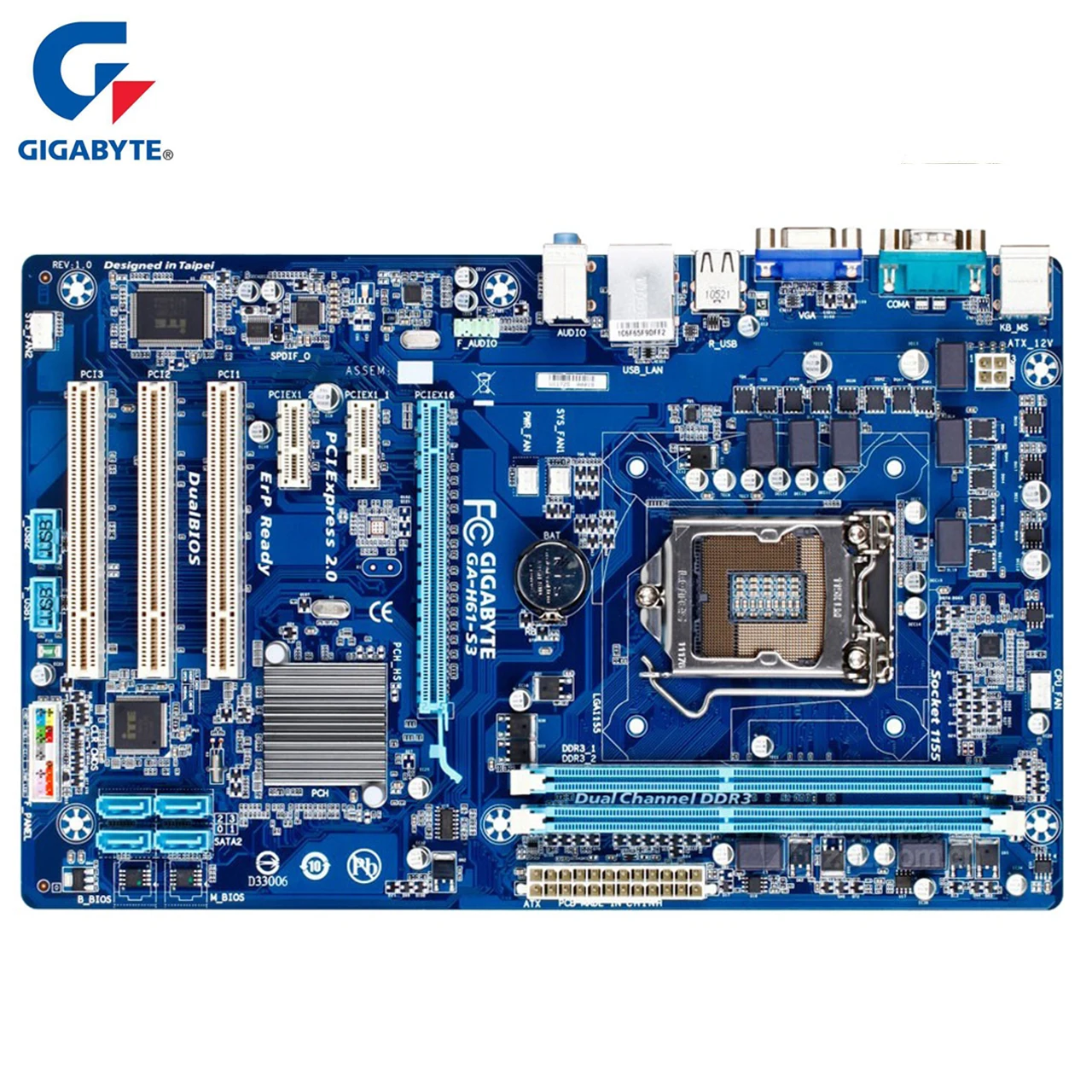 Оригинальная Материнская плата Gigabyte GA-H61-S3, 100%, LGA 1155 DDR3 USB2.0 16G H61 H61-S3, настольная материнская плата SATA II, системная плата, б/у
Оригинальная Материнская плата Gigabyte GA-H61-S3, 100%, LGA 1155 DDR3 USB2.0 16G H61 H61-S3, настольная материнская плата SATA II, системная плата, б/у