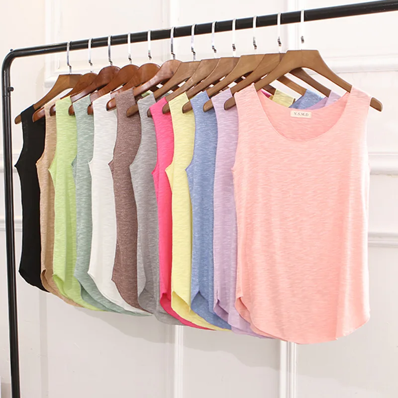 Top Women Summer Colorful T Shirt Cotton Loose Women Plus Size Clothing Sleeveless Tank Tops Tee Shirt Femme 2019
Top Women Summer Colorful T Shirt Cotton Loose Women Plus Size Clothing Sleeveless Tank Tops Tee Shirt Femme 2019