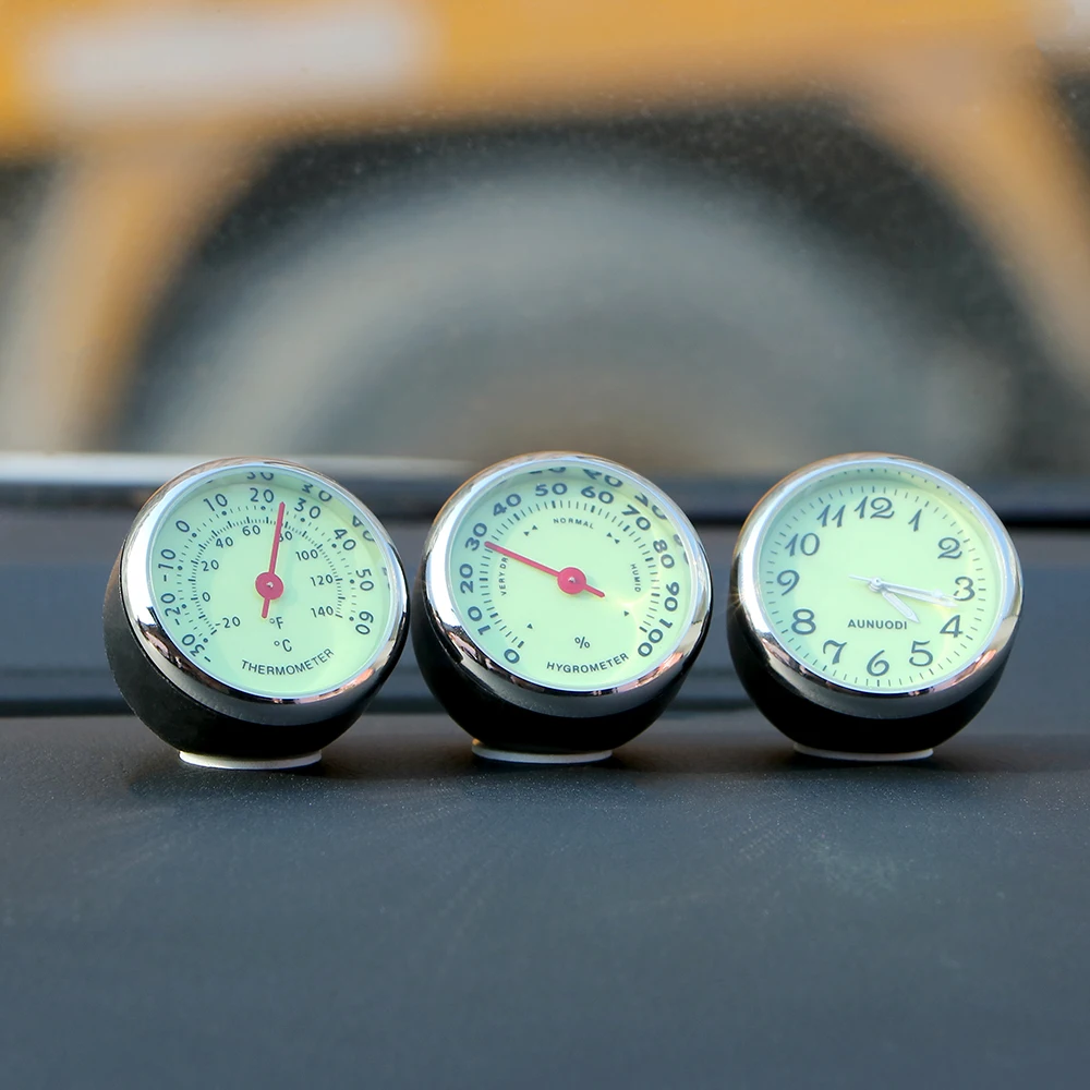 Фото Мини часы для автомобиля термометр гигрометр светящиеся - купить