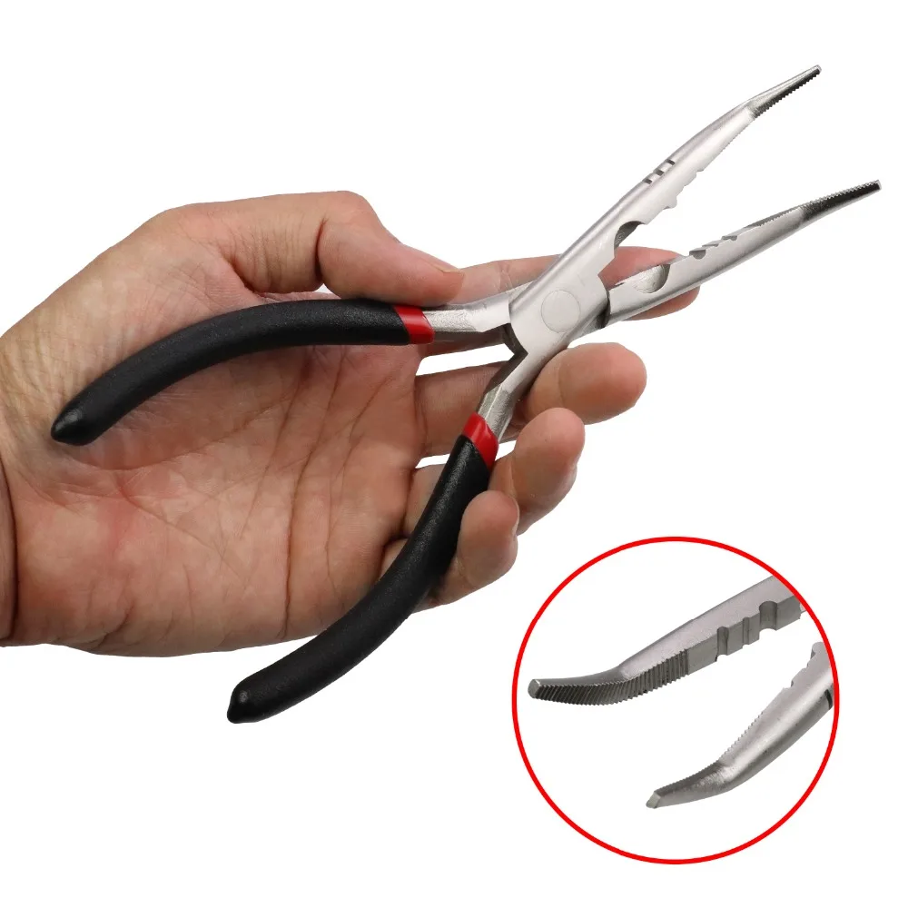21cm Curved Stainless Steel Fishing Pliers Line Cutter Hooks Tools Remover Plier Tackle Accessories | Спорт и развлечения