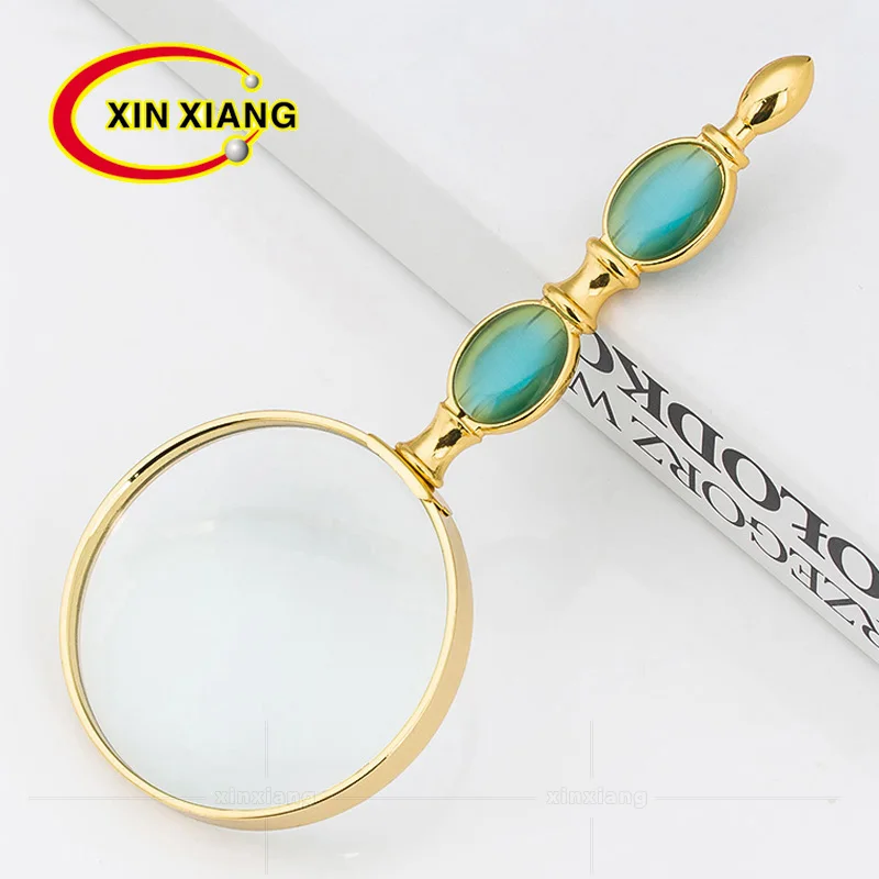 72mm two jade head decoration, golden handle type jade gift, all metal plated golden reading magnifier
72mm two jade head decoration, golden handle type jade gift, all metal plated golden reading magnifier