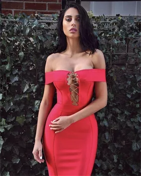 Bandage Hollow Out Pencil Dress Sexy Women Night Club Evening Sleeveless Off the Shouler Strapless Bodycon Dresses Wholesale
Bandage Hollow Out Pencil Dress Sexy Women Night Club Evening Sleeveless Off the Shouler Strapless Bodycon Dresses Wholesale