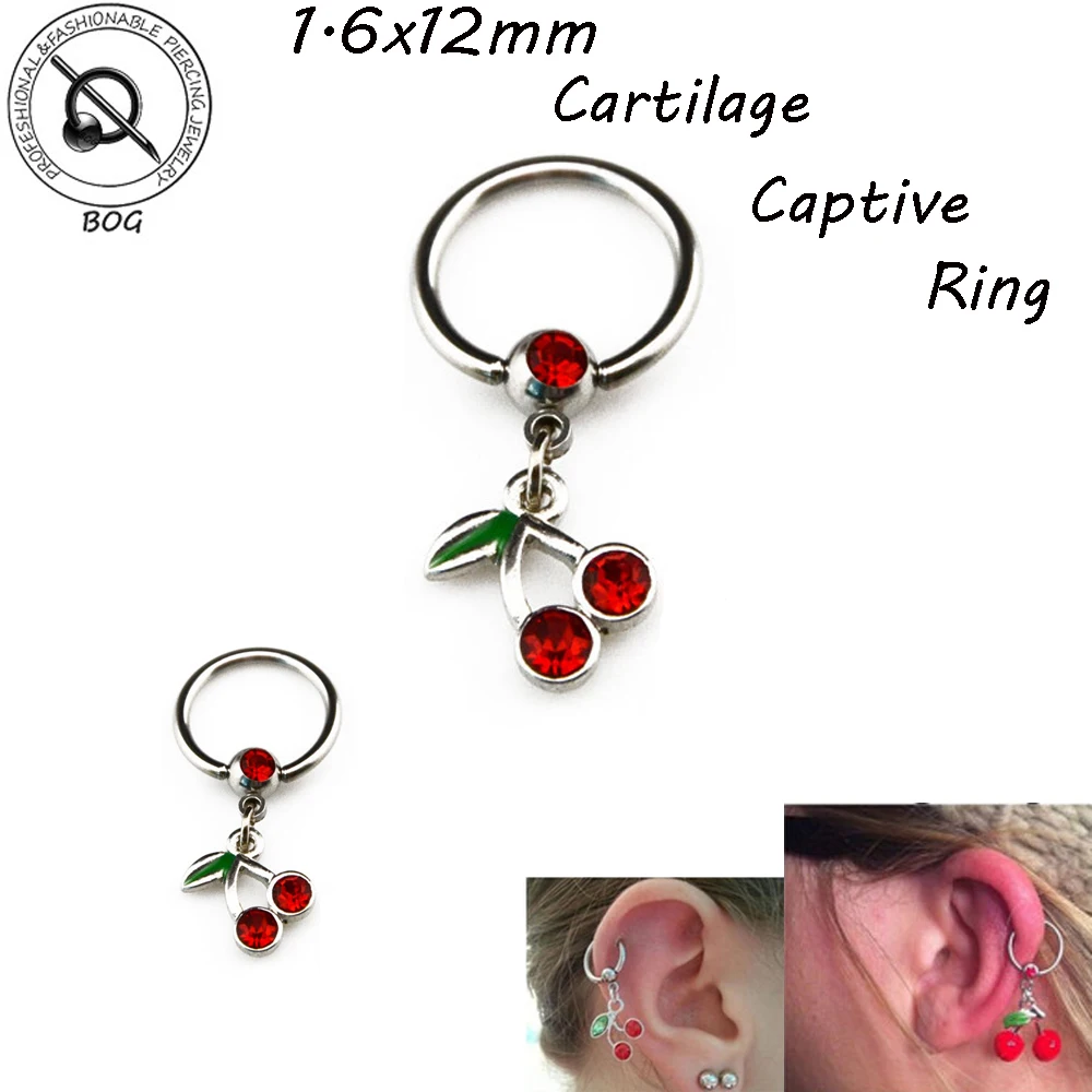 BOG 1 Pieces-Cherry Surgical Steel Captive Bead Ring Hoop Ring Ear Tragus Cartilalge Piercing Body Jewelry Earring 16g
BOG 1 Pieces-Cherry Surgical Steel Captive Bead Ring Hoop Ring Ear Tragus Cartilalge Piercing Body Jewelry Earring 16g