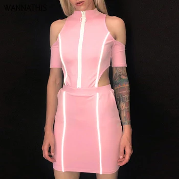 WannaThis zip up pink shoulder off dress splice hollow out turtleneck high waist slim bodycon sexy casual women summer
WannaThis zip up pink shoulder off dress splice hollow out turtleneck high waist slim bodycon sexy casual women summer
