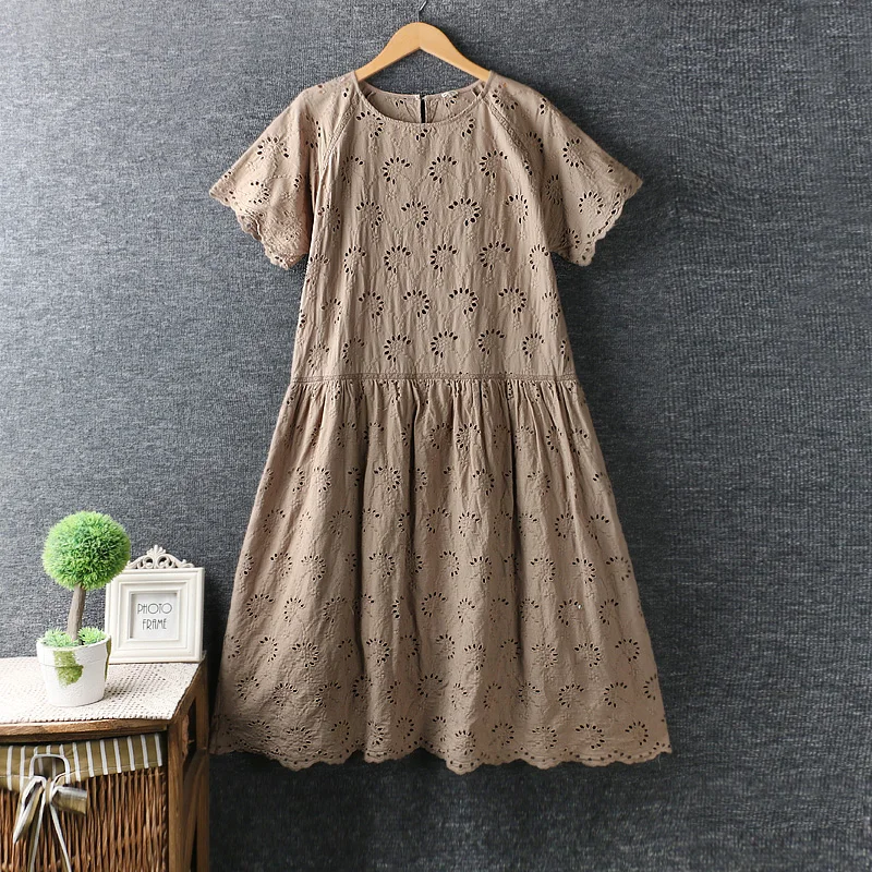 mori girl 2018 summer Art small fresh embroidery flower o-neck short sleeve dress 7020
mori girl 2018 summer Art small fresh embroidery flower o-neck short sleeve dress 7020