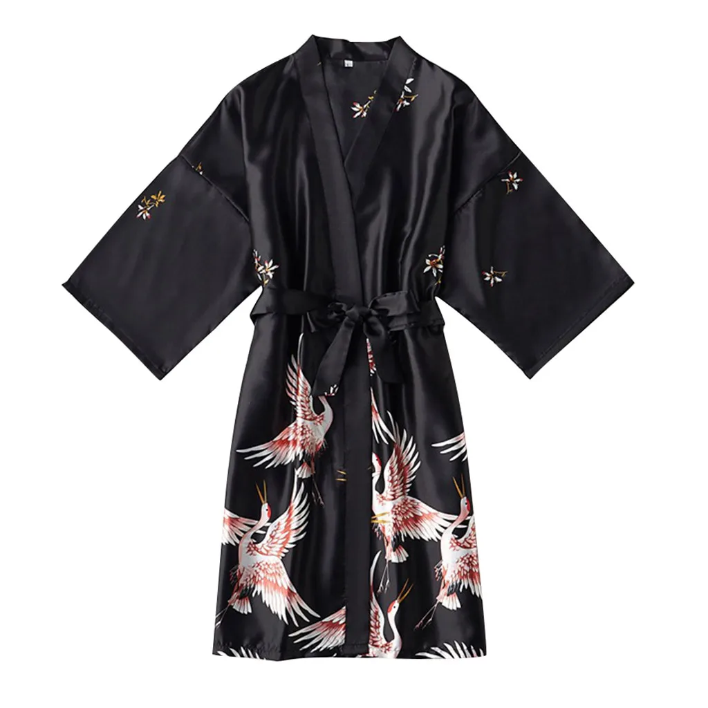 Women Texture Silk-Like Pajamas Japanese Style Classical Crane Printed Nightgown Bathrobe Sexy Underwear Bridesmaid Robes #W
Women Texture Silk-Like Pajamas Japanese Style Classical Crane Printed Nightgown Bathrobe Sexy Underwear Bridesmaid Robes #W