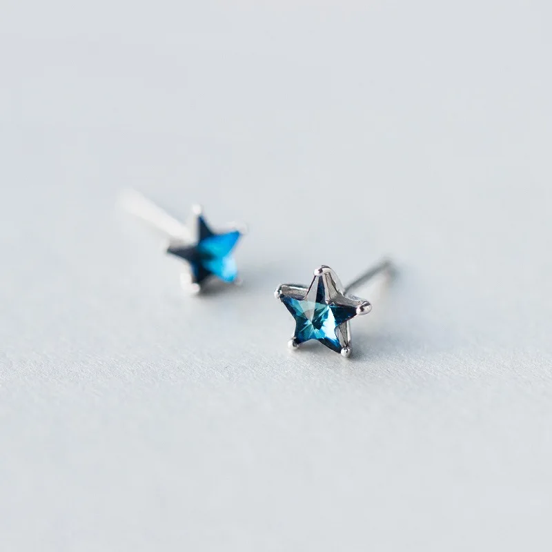 100% Pure 925 Sterling Silver Blue Crystal Star Stud Earrings for Women Girl Jewelry Accessories Brincos pendientes A013
100% Pure 925 Sterling Silver Blue Crystal Star Stud Earrings for Women Girl Jewelry Accessories Brincos pendientes A013