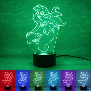 Amazon burst 3D night light Mermaid B colorful button USB powered acrylic material home study 
Amazon burst 3D night light Mermaid B colorful button USB powered acrylic material home study