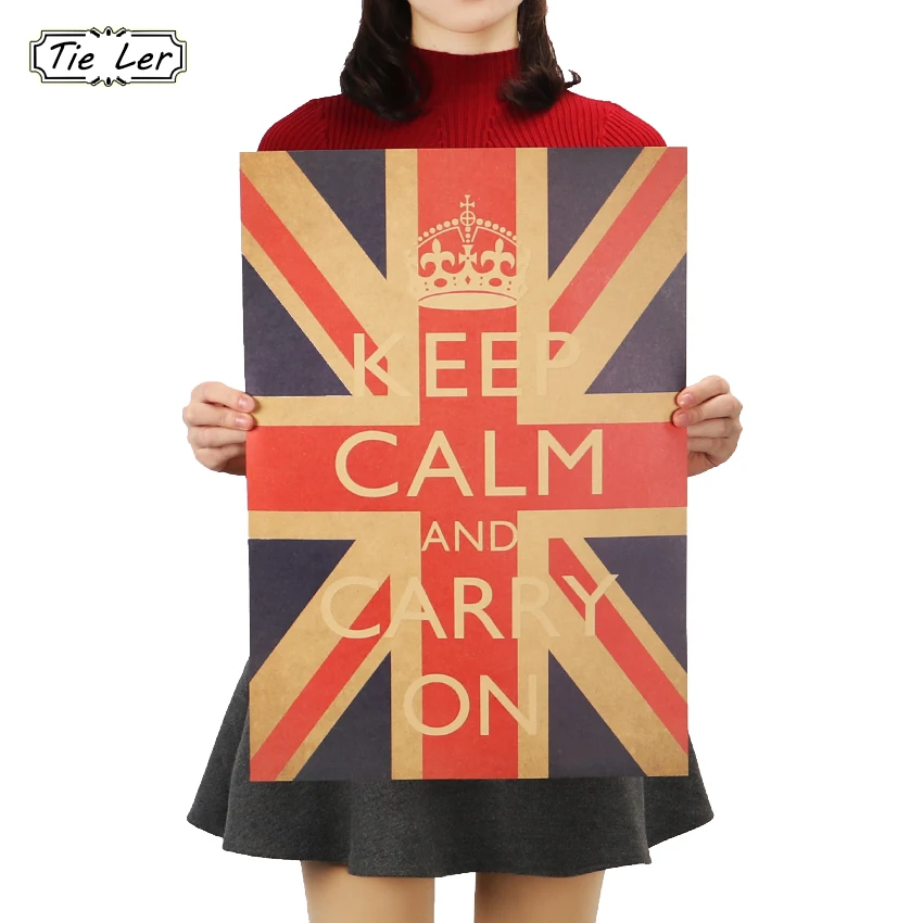TIE LER Keep Calm Carry On British World War II Kraft Paper Retro Poster Decoration Wall Sticker 51.5x36cm
TIE LER Keep Calm Carry On British World War II Kraft Paper Retro Poster Decoration Wall Sticker 51.5x36cm