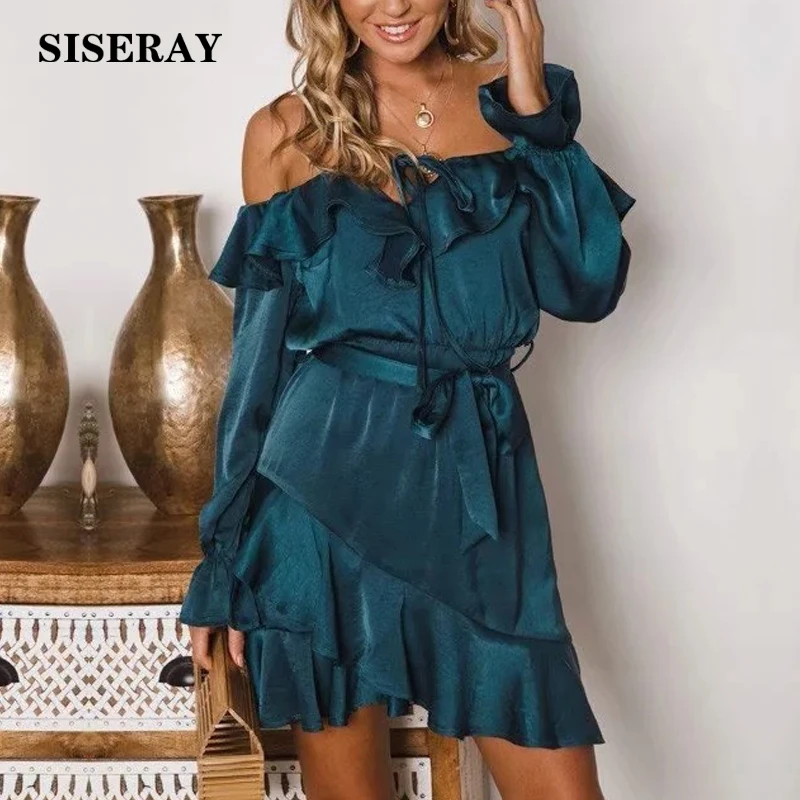 Green Slash Neck Women Vintage Ruffles Dress Off Shoulder Slip Tunic Dress A Line Summer Casual Dress With Sashes Long Sleeve
Green Slash Neck Women Vintage Ruffles Dress Off Shoulder Slip Tunic Dress A Line Summer Casual Dress With Sashes Long Sleeve