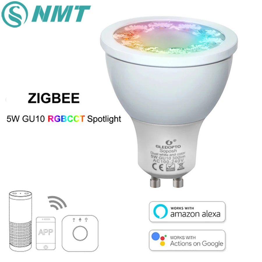 ZIGBEE RGBCCT 5W GU10 LED Spotlight Dimmable Smart Voice Control LED Bulbs AC100-240V LED APP Controller Work With Amazon Echo
ZIGBEE RGBCCT 5W GU10 LED Spotlight Dimmable Smart Voice Control LED Bulbs AC100-240V LED APP Controller Work With Amazon Echo