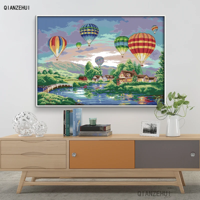 QIANZEHUI,Needlework,DIY Colorful balloons 11CT 14CT 9CT Cross stitch ,Counted Printed Sets For Embroidery kits ,Wall Home Decro
QIANZEHUI,Needlework,DIY Colorful balloons 11CT 14CT 9CT Cross stitch ,Counted Printed Sets For Embroidery kits ,Wall Home Decro