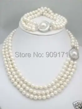 Free Shipping>>>>>Charming White Real Natural Pearl & Pearl Clasp Necklace & Bracelet 7-8mm
Free Shipping>>>>>Charming White Real Natural Pearl & Pearl Clasp Necklace & Bracelet 7-8mm