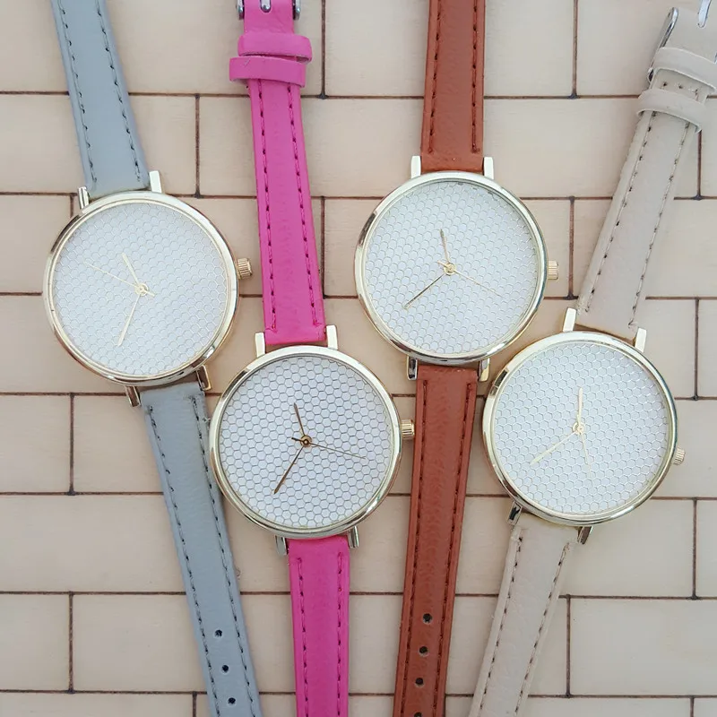 2016 New Honeycomb Dial Watch Regular Hexagon Grid Female Quartz Watch Casual Slim Leather Wristwatch Women Men Dress Watch
2016 New Honeycomb Dial Watch Regular Hexagon Grid Female Quartz Watch Casual Slim Leather Wristwatch Women Men Dress Watch