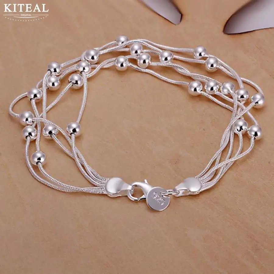 Fashion men jewelry silver plated bracelets Five lines beads small ball women bracelet Top quality wholesale retail 925 stamp
Fashion men jewelry silver plated bracelets Five lines beads small ball women bracelet Top quality wholesale retail 925 stamp