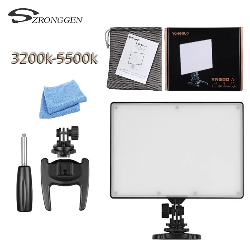 YONGNUO YN300 Air Ultra Thin CRI 95+ Led Video Light Panel 3200-5500K Color Temperature 2000LM for Canon Nikon Sony Cameras
YONGNUO YN300 Air Ultra Thin CRI 95+ Led Video Light Panel 3200-5500K Color Temperature 2000LM for Canon Nikon Sony Cameras