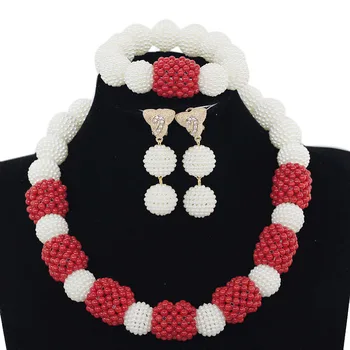 Fashionable Costume Jewelry Sets White and Red Handmade African Beads Jewelry Sets Free Shipping WX025
Fashionable Costume Jewelry Sets White and Red Handmade African Beads Jewelry Sets Free Shipping WX025