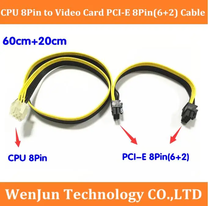 Hot Sale 60cm+20cm CPU 8Pin to Video Card PCIe PCI-E PCI Express Double 8p Dual 8Pin( 6+2) Power Supply Cable Cord 18AWG Wire
Hot Sale 60cm+20cm CPU 8Pin to Video Card PCIe PCI-E PCI Express Double 8p Dual 8Pin( 6+2) Power Supply Cable Cord 18AWG Wire