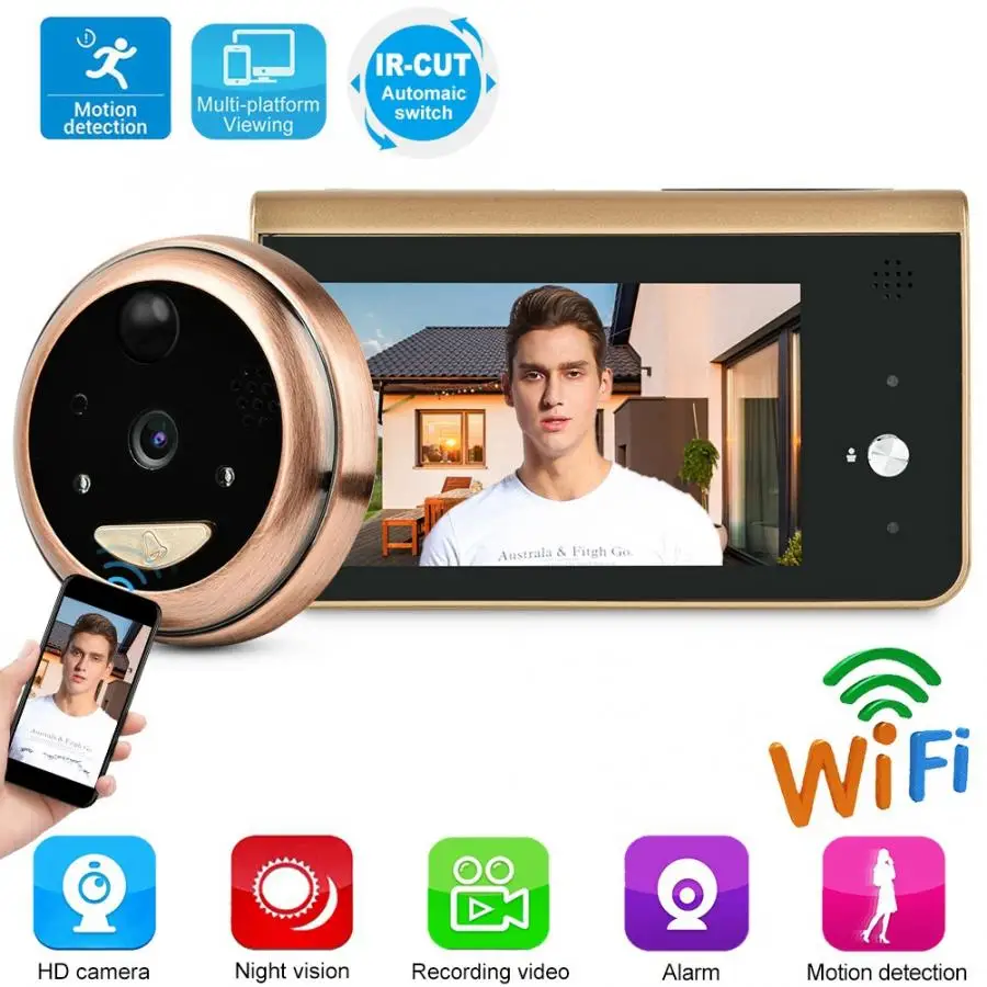 mirilla digital 4.3inch WIFI Wireless Smart Doorbell Peephole Camera Electronic Cat Eye Built-in Battery ring doorbell
mirilla digital 4.3inch WIFI Wireless Smart Doorbell Peephole Camera Electronic Cat Eye Built-in Battery ring doorbell