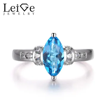 LeiGe Jewelry Genuine Swiss Blue Topaz Rings Wedding Rings Marquise Cut Blue Gems November Birthstone 925 Sterling Silver Gifts
LeiGe Jewelry Genuine Swiss Blue Topaz Rings Wedding Rings Marquise Cut Blue Gems November Birthstone 925 Sterling Silver Gifts