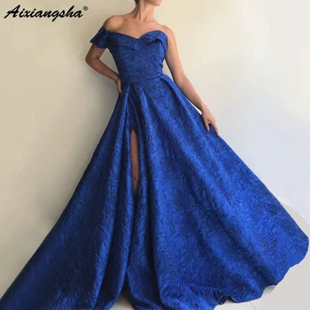 Royal Blue Evening Dresses Long One Shoulder Design High Slit Sexy Arabic Royal Blue Lace Formal Evening Gown robe de soire
Royal Blue Evening Dresses Long One Shoulder Design High Slit Sexy Arabic Royal Blue Lace Formal Evening Gown robe de soire