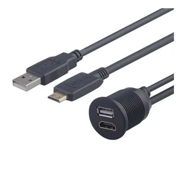 USB & Mini HDMI Male to HDMI Female AUX Flush Mount Car Mount Extension Cable for Car Truck Boat Motorcycle Dashboard Panel 3ft
USB & Mini HDMI Male to HDMI Female AUX Flush Mount Car Mount Extension Cable for Car Truck Boat Motorcycle Dashboard Panel 3ft