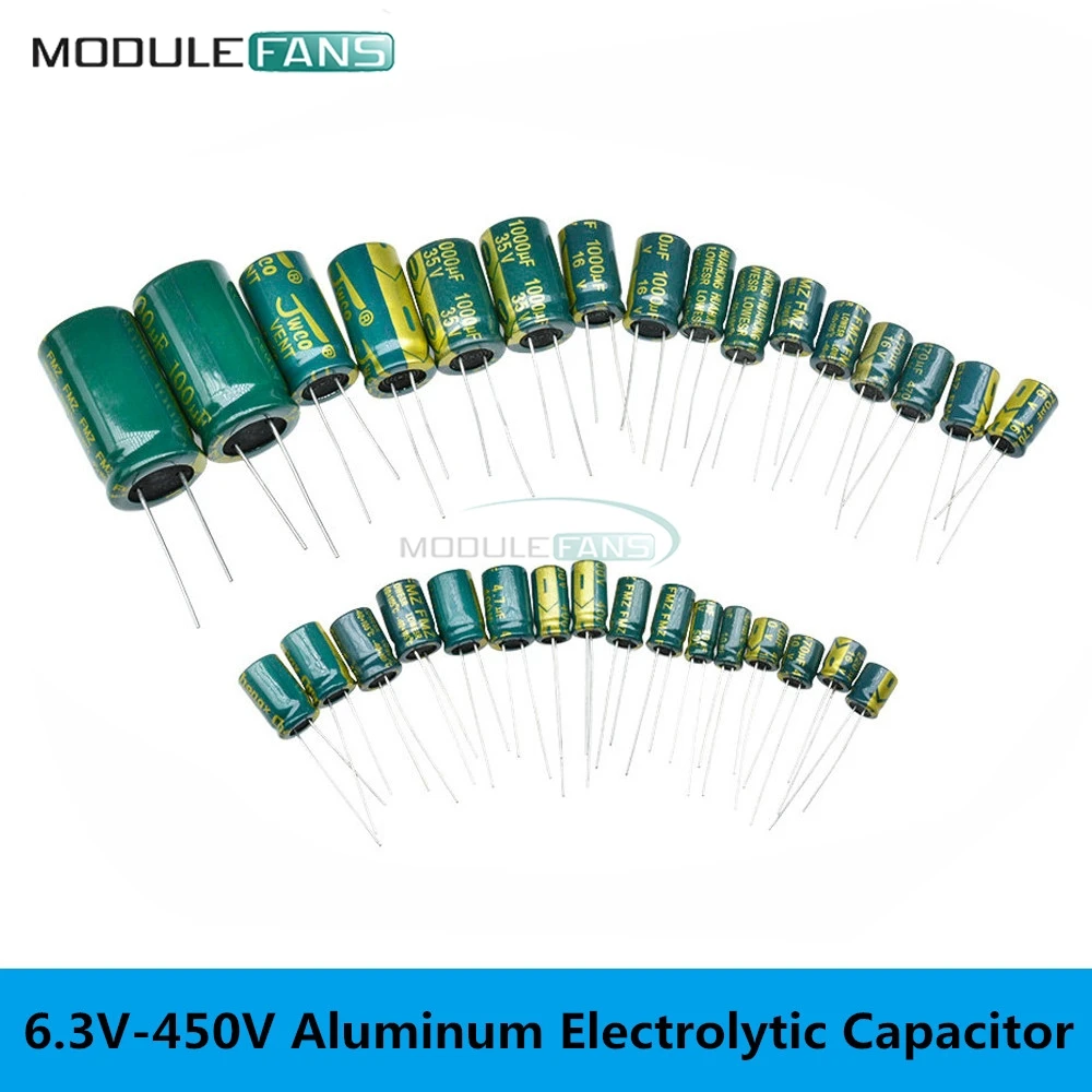 20PCS Electrolytic Capacitor 6.3V 10V 16V 25V 35V 63V 100V 250v 400V 100UF 220UF 330UF 470UF 680UF 1000UF 1500UF 2200UF 3300uf
20PCS Electrolytic Capacitor 6.3V 10V 16V 25V 35V 63V 100V 250v 400V 100UF 220UF 330UF 470UF 680UF 1000UF 1500UF 2200UF 3300uf