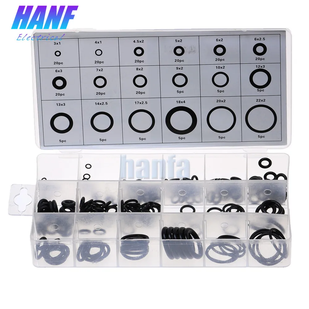 225pcs Rubber O Ring O-Ring Washer Seals Sealing Gasket Assort Kit Black for Car Washers Repair box
225pcs Rubber O Ring O-Ring Washer Seals Sealing Gasket Assort Kit Black for Car Washers Repair box