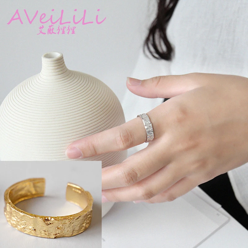 925 sterling silver Rings jewelry Foil paper pattern open ring white gold Yellow gold woman
925 sterling silver Rings jewelry Foil paper pattern open ring white gold Yellow gold woman