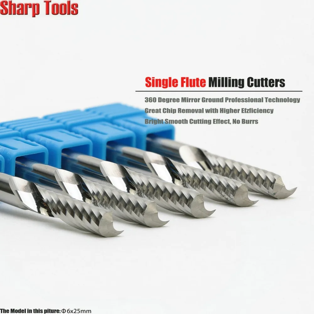 6x25mm 1 Flute Carbide Milling Cutter Tools CNC Engraving Bits for Acrylic Spiral End Mill Tungsten CNC Router Cutting Tool Set
6x25mm 1 Flute Carbide Milling Cutter Tools CNC Engraving Bits for Acrylic Spiral End Mill Tungsten CNC Router Cutting Tool Set