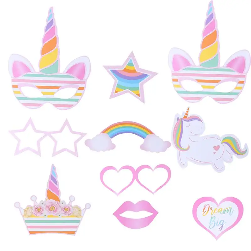 10 Pcs Birthday Party Photo Booth Props Rainbow Unicorn Photobooth Kits with Stick for Birthday Party
10 Pcs Birthday Party Photo Booth Props Rainbow Unicorn Photobooth Kits with Stick for Birthday Party